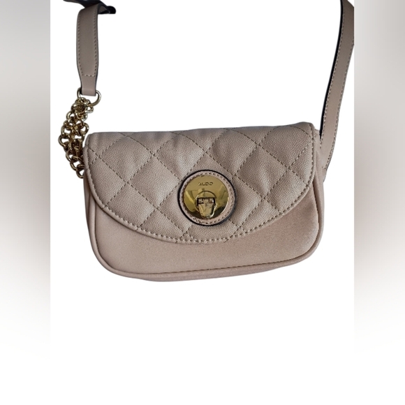 Aldo Handbags - SOLD Aldo Quilted Baige Belt Bag With A Turn Lock Closer